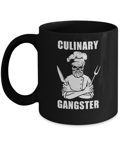 Culinary Gangster Cool Cooking Chef Gifts For Men Mug-Coffee Mug-11oz Mug-Black