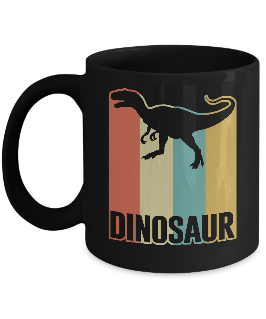 Classic Vintage Retro Style Dinosaur Mug-Coffee Mug-11oz Mug-Black