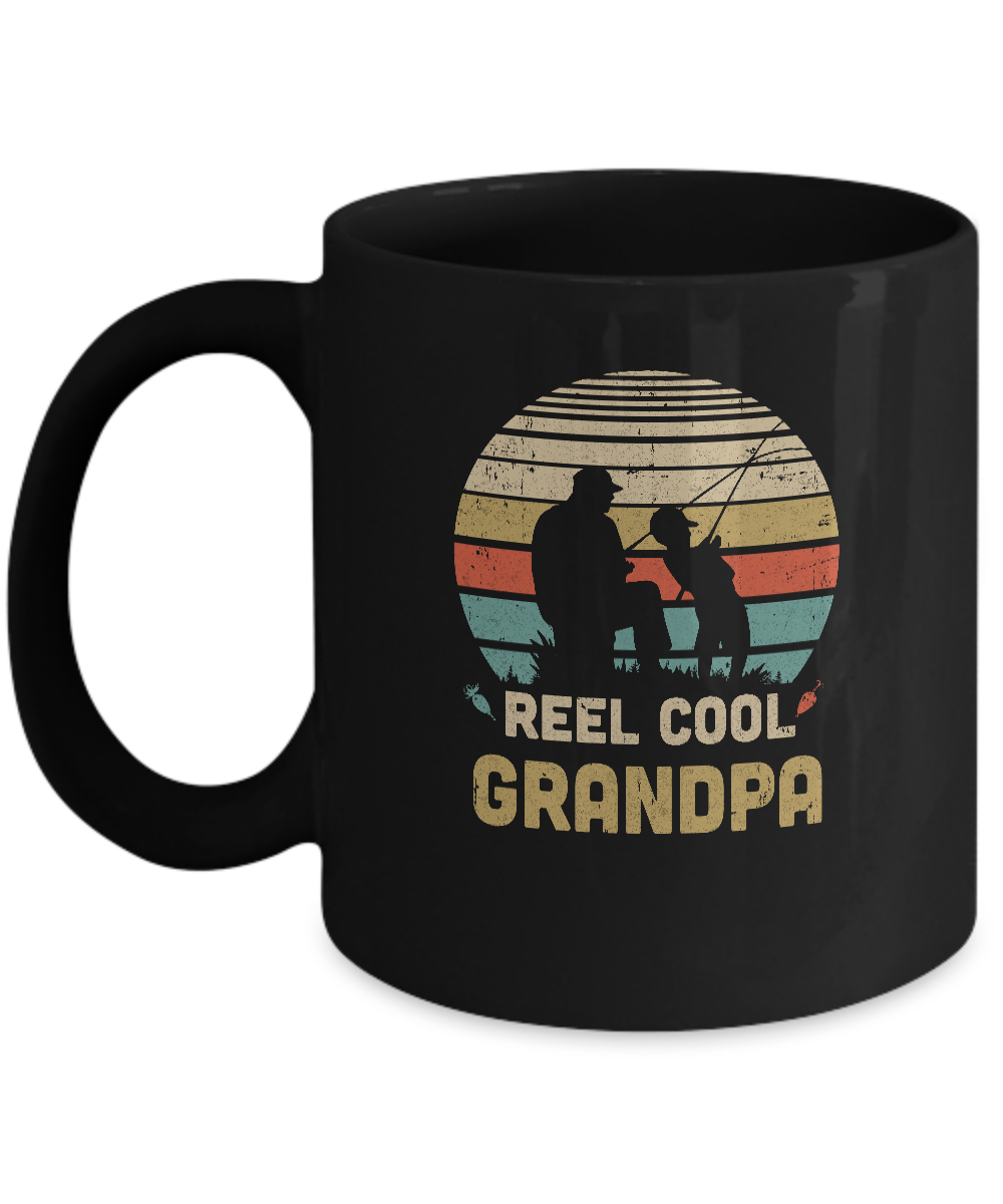 Vintage Father's Day Gift Reel Cool Grandpa Fishing Mug