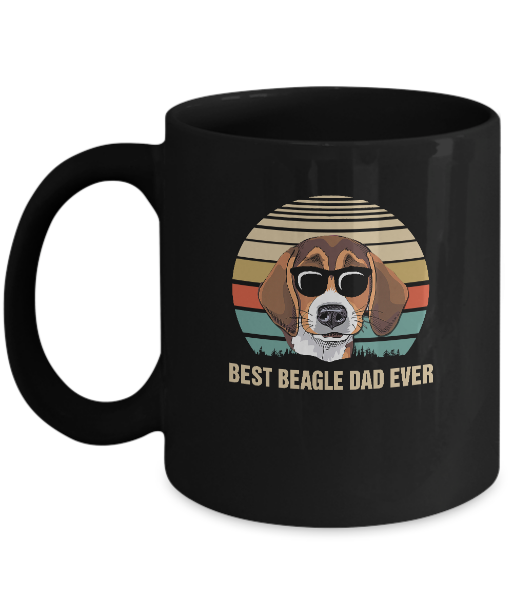 Vintage Beagle Dad Gifts Best Beagle Dad Ever Mug-Coffee Mug-11oz Mug-Black