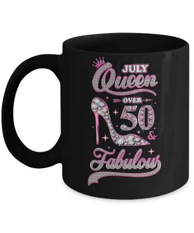 July Queen 50 And Fabulous 1971 50th Years Old Birthday Mug-Coffee Mug-11oz Mug-Black