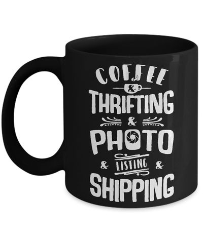 Coffee Thrifting Photos Listing Shipping Mug-Coffee Mug-11oz Mug-Black