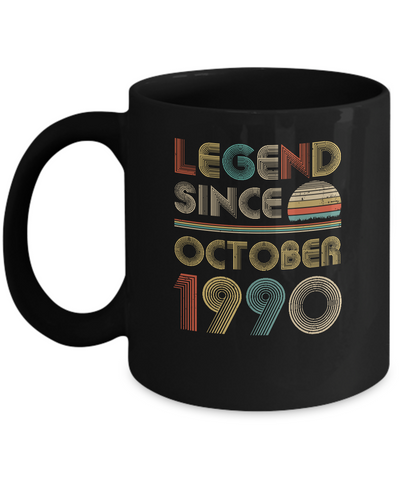 Legend Since October 1990 Vintage 31th Birthday Gifts Mug-Coffee Mug-11oz Mug-Black