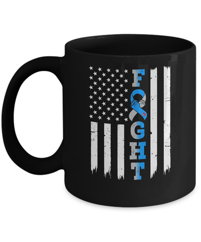 Diabetes Awareness American Flag Distressed Mug-Coffee Mug-11oz Mug-Black