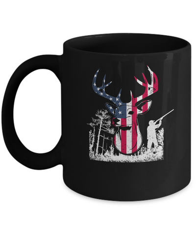 American Flag Hunting Dear Vintage 4Th July Gifts Mug-Coffee Mug-11oz Mug-Black