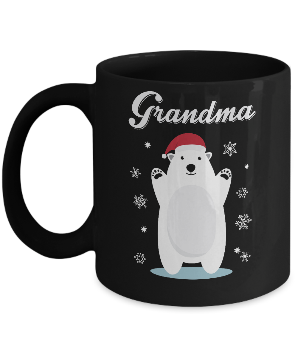 Grandma Bear Christmas Santa Pajamas Mug-Coffee Mug-11oz Mug-Black