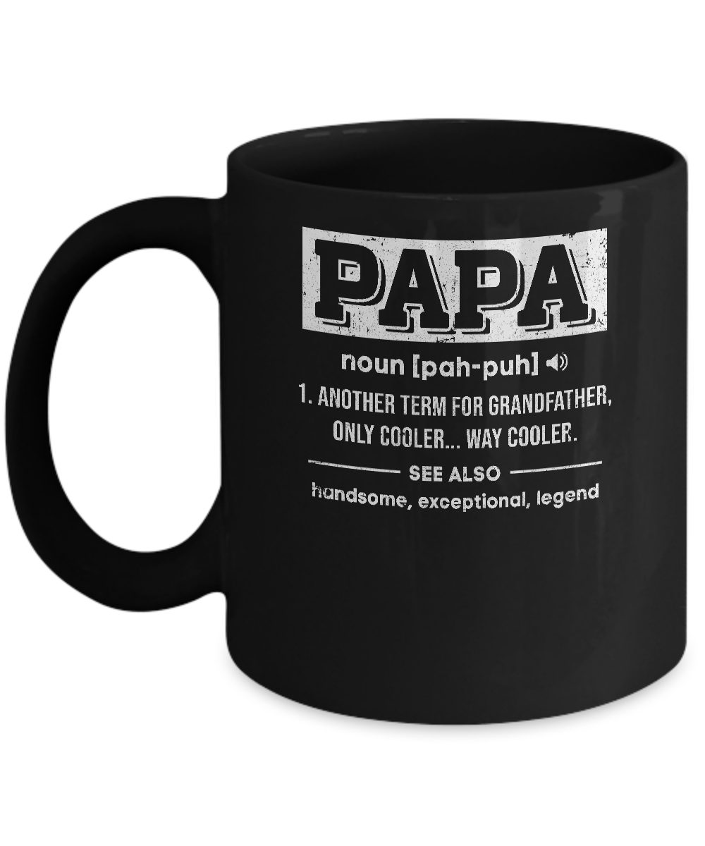Papa Gifts Grandpa Definition Fathers Day Mug-Coffee Mug-11oz Mug-Black