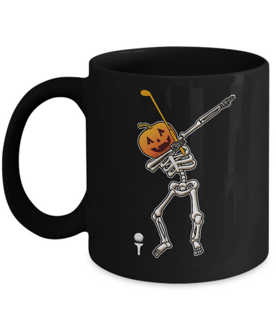 Halloween Dabbing Skeleton Golf Mug-Coffee Mug-11oz Mug-Black