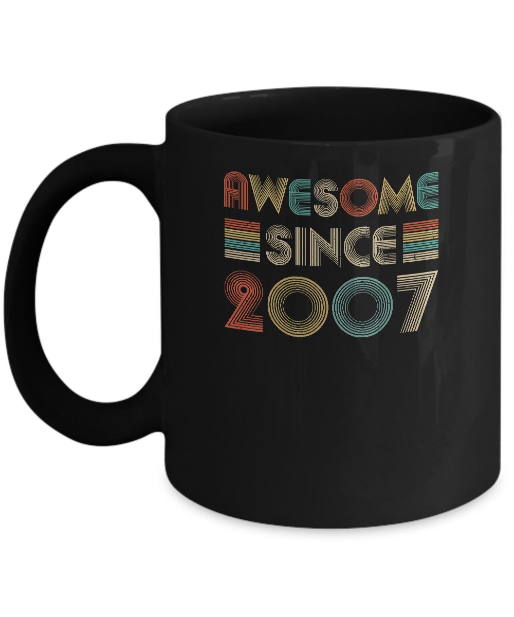 Awesome Since 2007 14th Birthday Gifts Mug-Coffee Mug-11oz Mug-Black