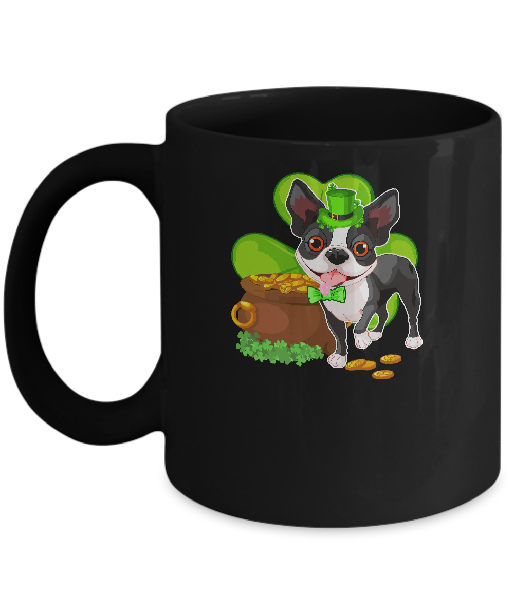 Boston St Patrick's Day Irish Dog Lover Funny Gifts Mug-Coffee Mug-11oz Mug-Black