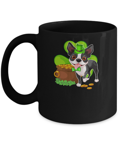 Boston St Patrick's Day Irish Dog Lover Funny Gifts Mug-Coffee Mug-11oz Mug-Black