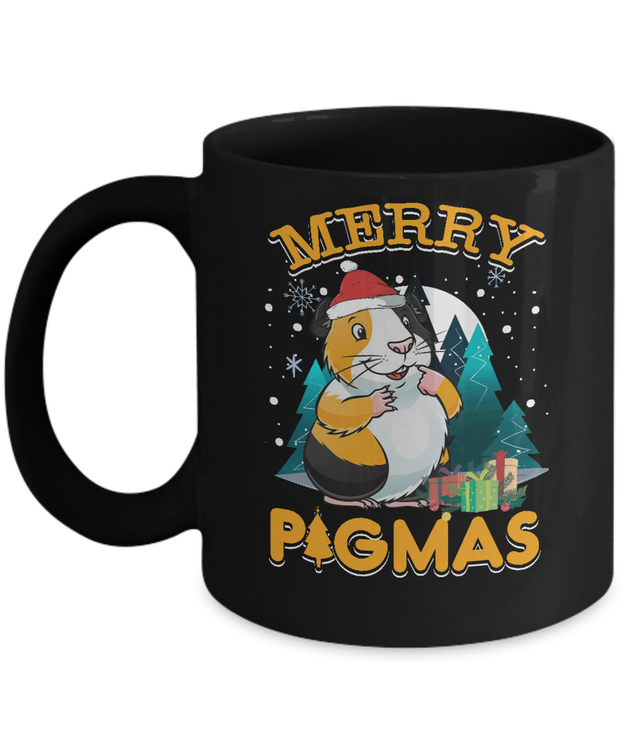 Merry Pigmas Funny Guinea Pig-Coffee Mug-11oz Mug-Black