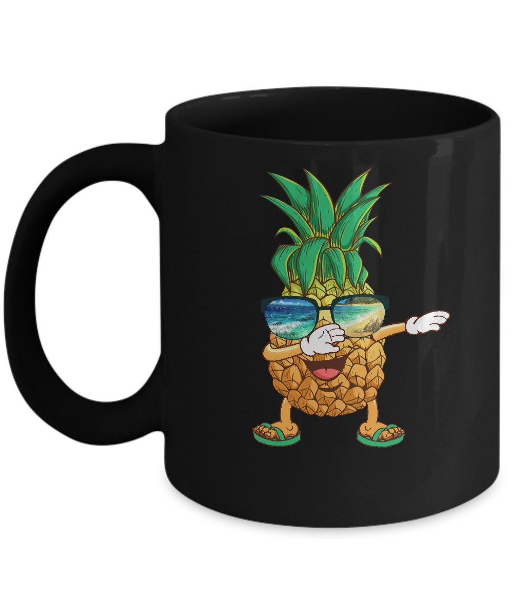 Dabbing Pineapple Sunglasses Aloha Beaches Hawaii Mug-Coffee Mug-11oz Mug-Black