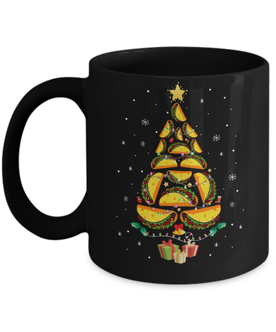 Funny Tacos Christmas Tree Ugly Christmas Sweater Mug-Coffee Mug-11oz Mug-Black