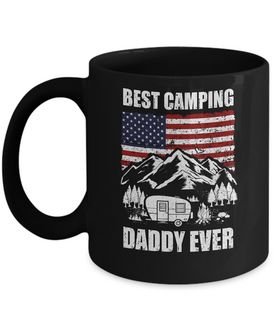 Best Camping Daddy Ever Usa Flag Father's Day Gift Mug-Coffee Mug-11oz Mug-Black