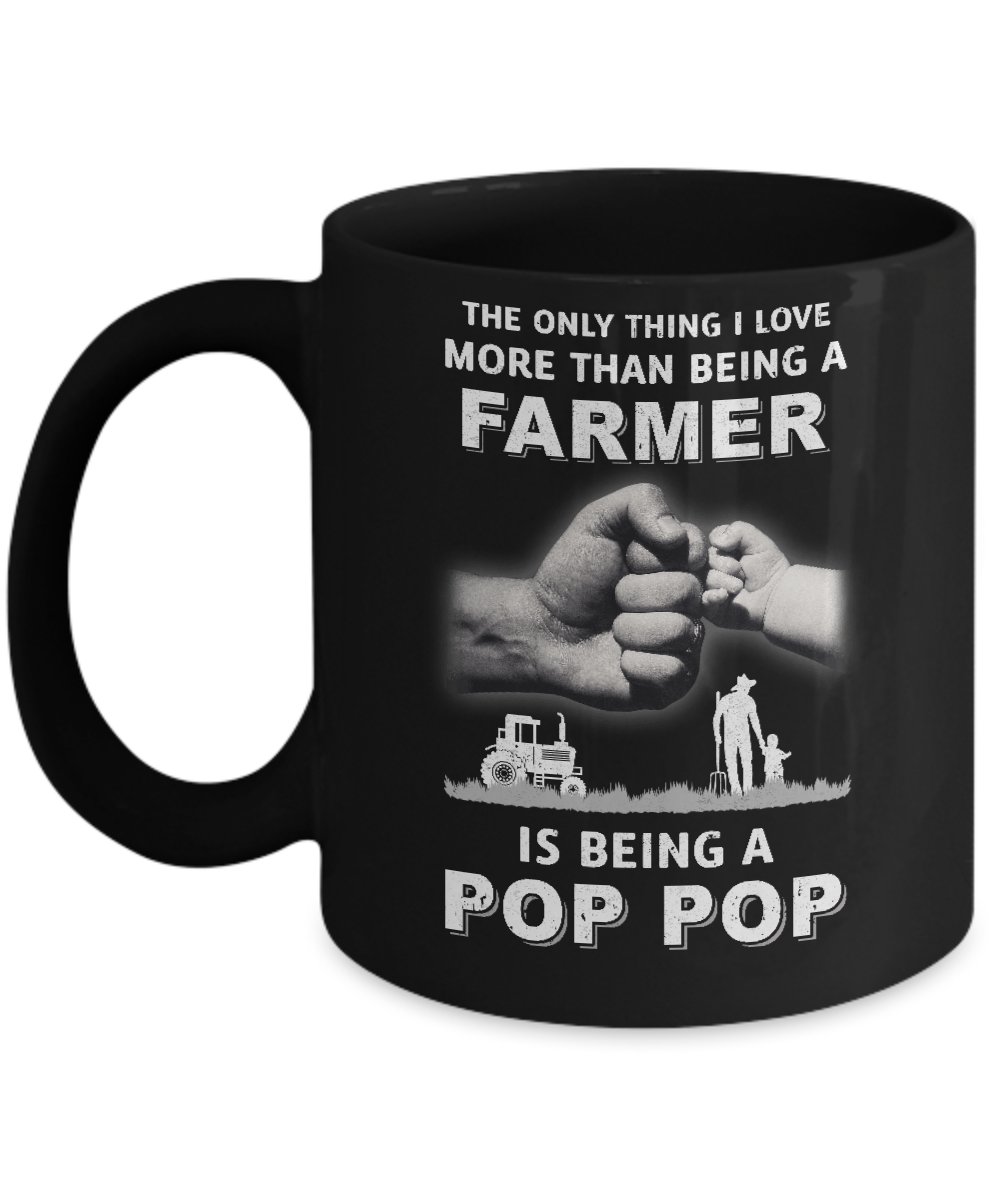 Love More Than Farmer Being A Pop Pop Fathers Day Mug-Coffee Mug-11oz Mug-Black