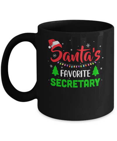 Santa's Favorite Secretary Funny Christmas Xmas Gifts Mug-Coffee Mug-11oz Mug-Black