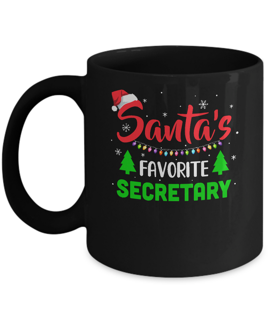 Santa's Favorite Secretary Funny Christmas Xmas Gifts Mug-Coffee Mug-11oz Mug-Black