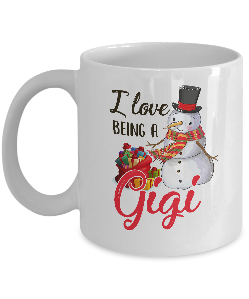 I Love Being A Gigi Snowman Gift For Christmas Day Mug-Coffee Mug-11oz Mug-White