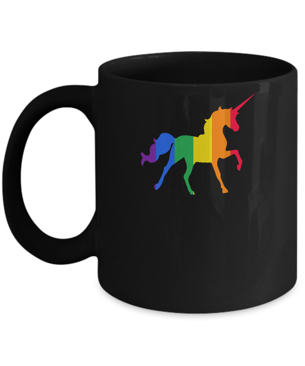 Pride LGBT Unicorn Gift Rainbow LGBT Gay Lesb Mug-Coffee Mug-11oz Mug-Black