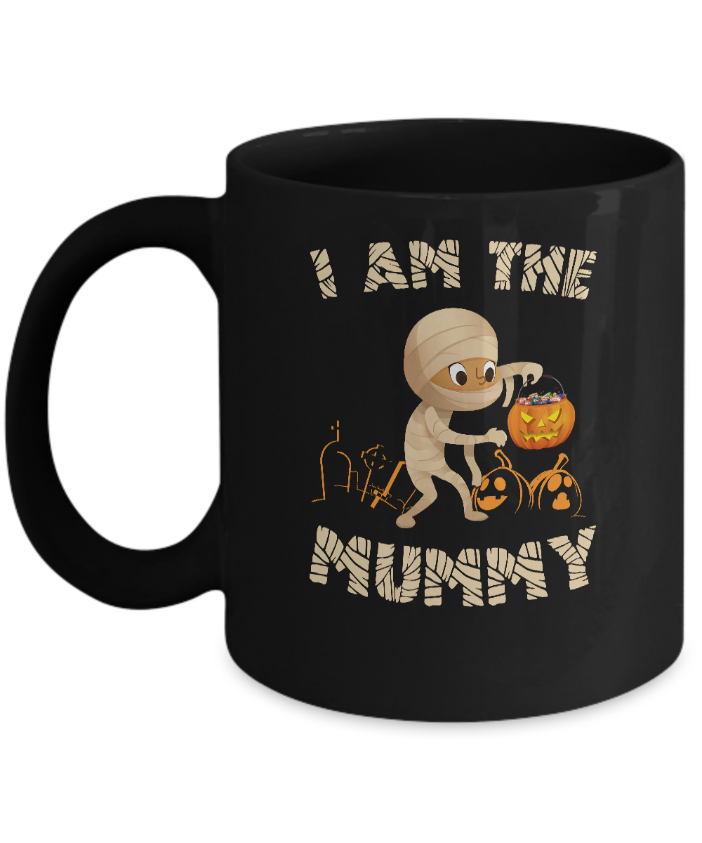 Matching Halloween Costume I Am The Mummy Mom Mug-Coffee Mug-11oz Mug-Black
