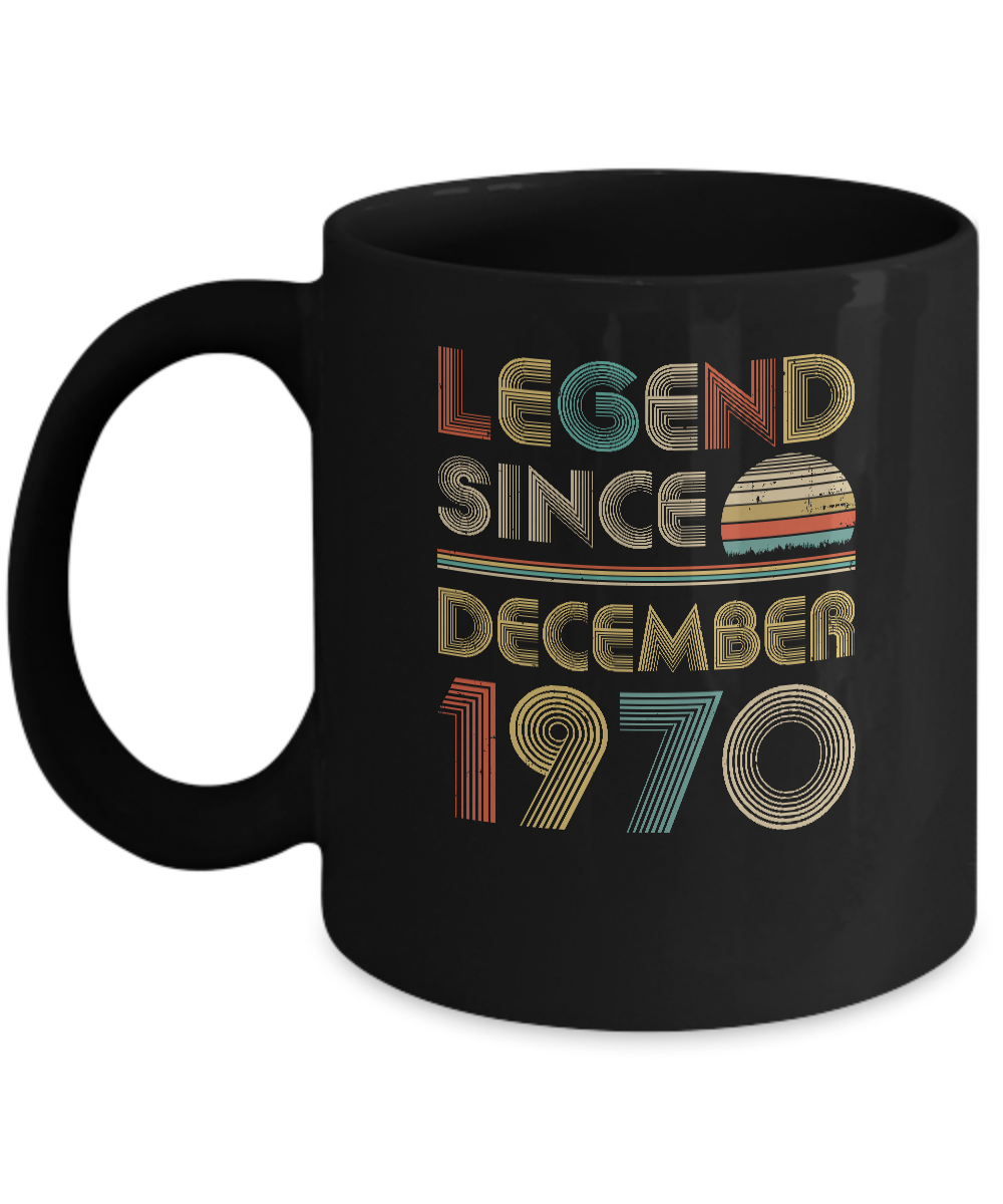 Legend Since December 1970 Vintage 51th Birthday Gifts Mug-Coffee Mug-11oz Mug-Black