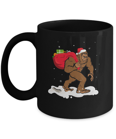 Bigfoot Santa Christmas Boys Men Sasquatch Xmas Gift Mug-Coffee Mug-11oz Mug-Black