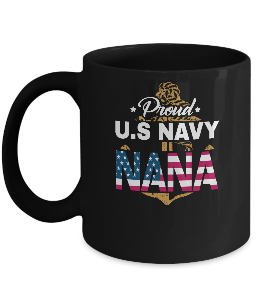 Proud US Navy Nana Mug-Coffee Mug-11oz Mug-Black