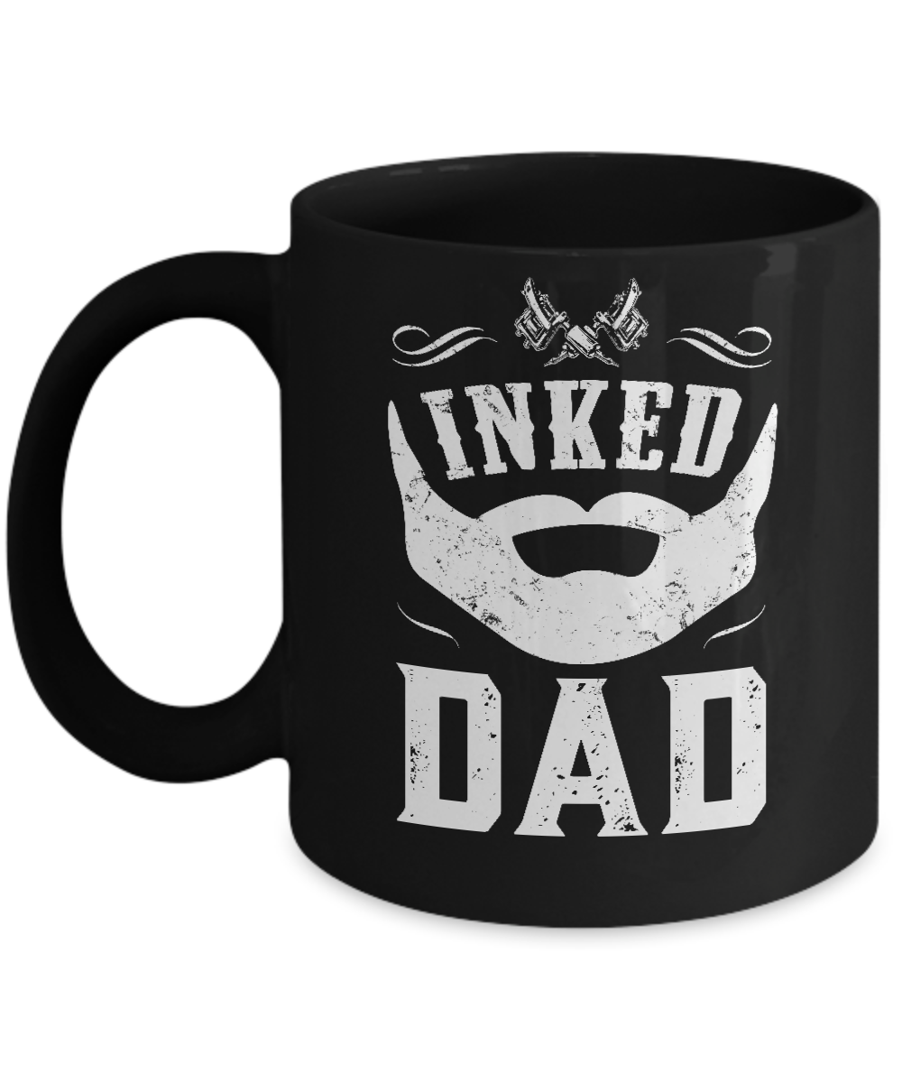 Inked Dad Bearded Man Tattooed Tattoos Fathers Day Mug