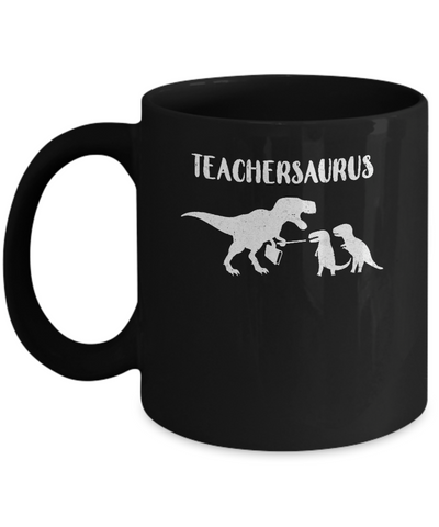 Teacher Funny Teachersaurus Dinosaur Mug-Coffee Mug-11oz Mug-Black