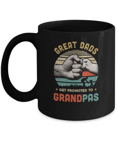 Vintage Great Dads Get Promoted To Grandpas Funny Dad Mug-Coffee Mug-11oz Mug-Black