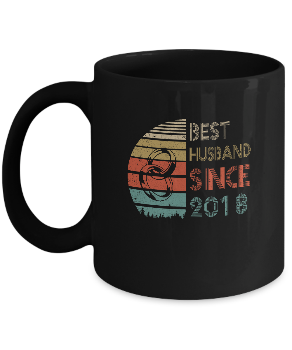 3rd Wedding Anniversary Gifts Best Husband Since 2018 Mug-Coffee Mug-11oz Mug-Black