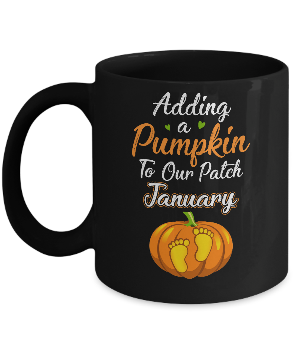 Halloween Pumpkin Pregnancy Mom Due Date In January 2021 Mug-Coffee Mug-11oz Mug-Black