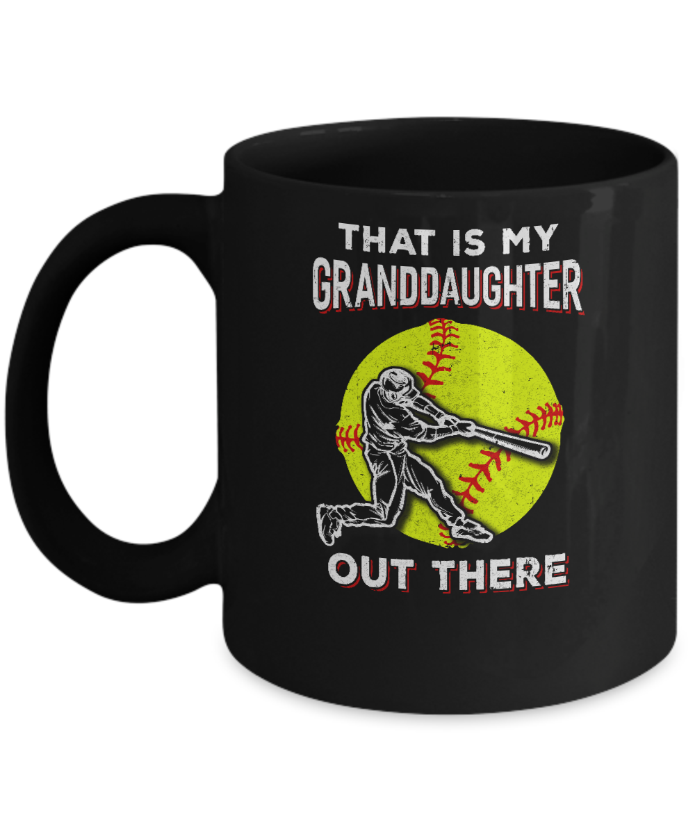 That's My Granddaughter Out There Softball Grandma Papa Mug