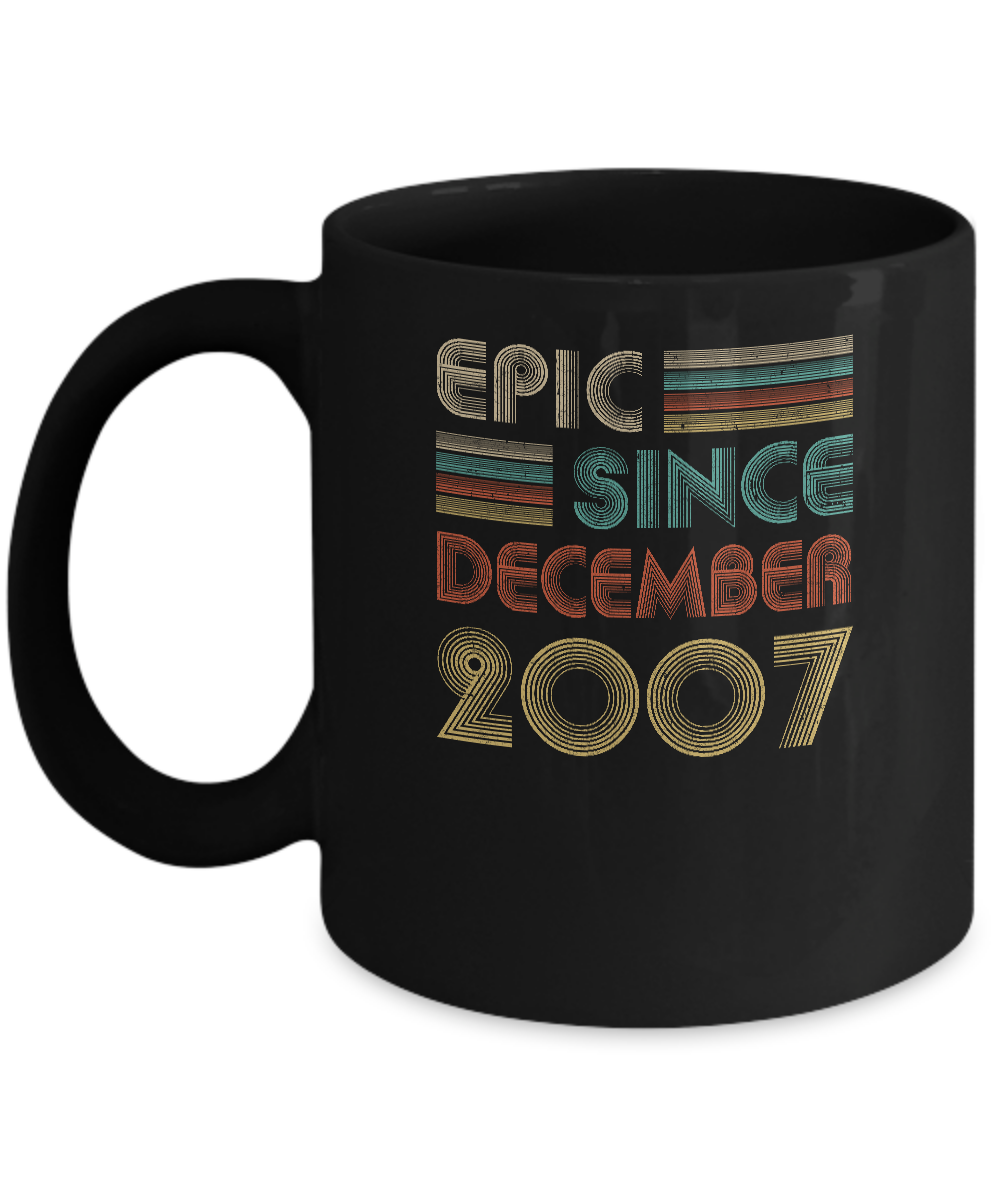 Epic Since December 2007 Vintage 14th Birthday Gifts Mug-Coffee Mug-11oz Mug-Black