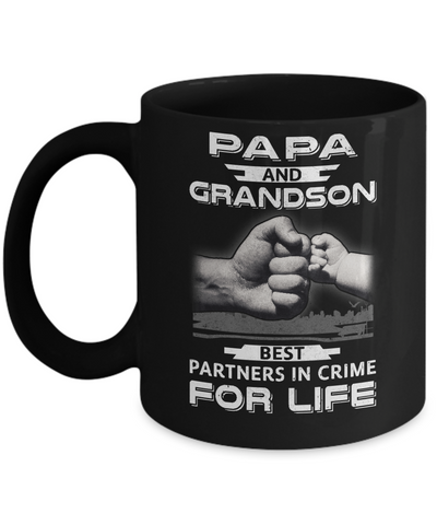 Papa And Grandson Best Partners In Crime For Life Mug-Coffee Mug-11oz Mug-Black