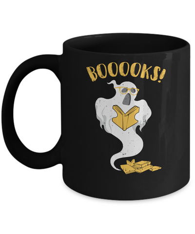 Book Reader Nerd Ghost Reading Books Halloween Mug-Coffee Mug-11oz Mug-Black