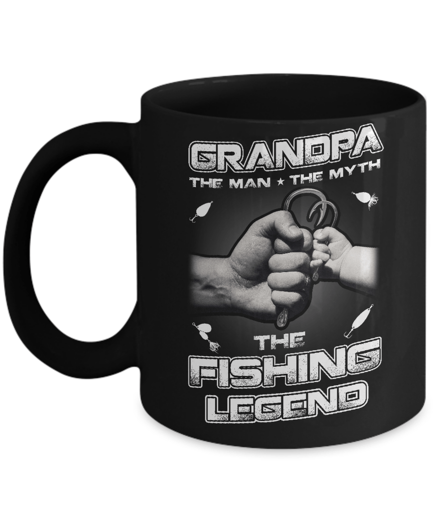 Grandpa The Man The Myth The Fishing Legend Mug-Coffee Mug-11oz Mug-Black
