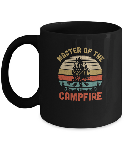 Camping Master Of The Campfire Vintage Camper Mug-Coffee Mug-11oz Mug-Black