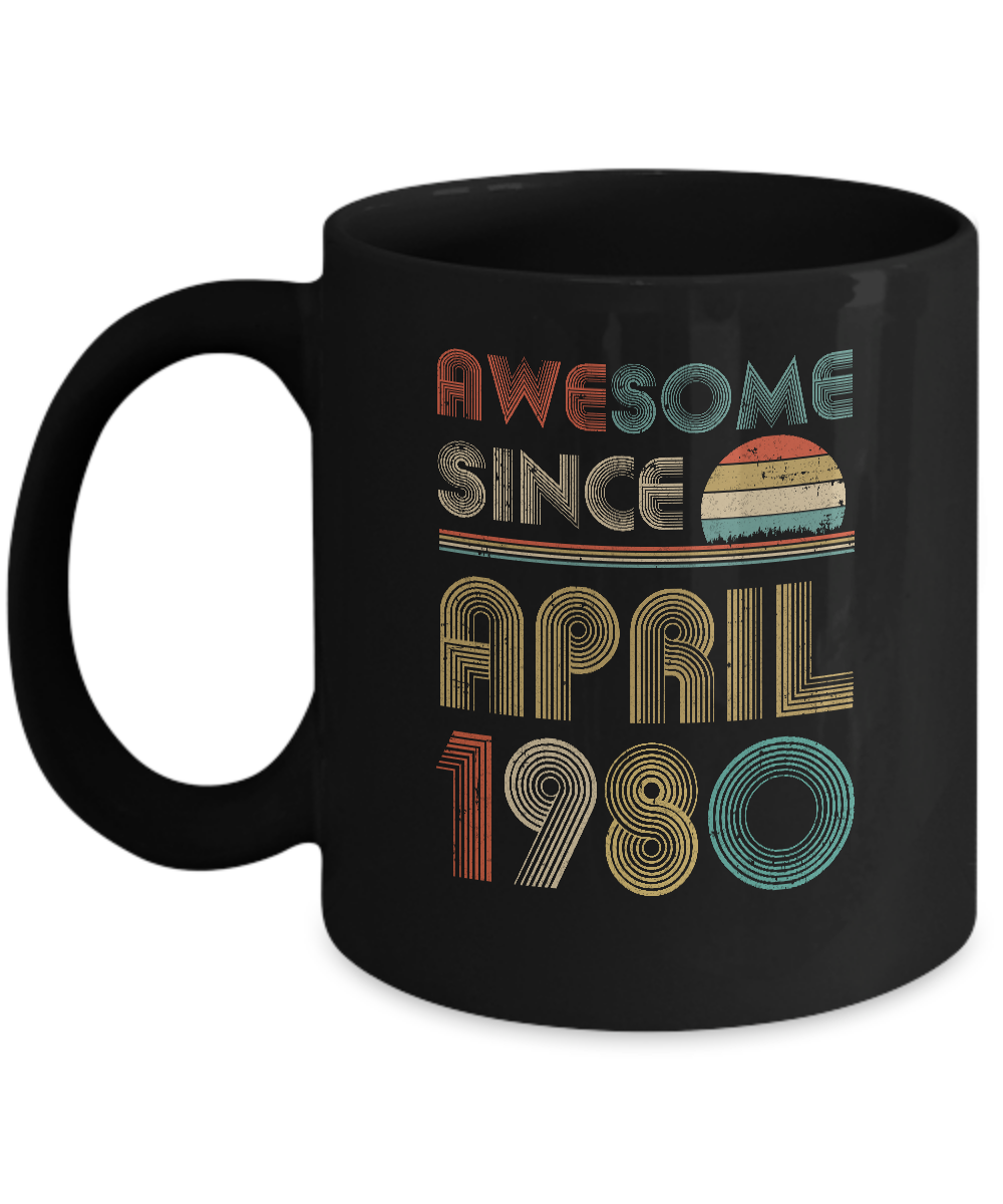 Awesome Since April 1980 Vintage 42th Birthday Gifts Mug