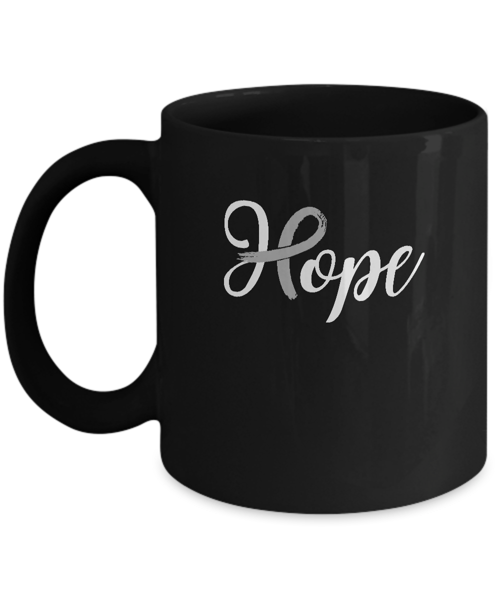 Brain Cancer Diabetes Awareness Gray Ribbon Hope Mug-Coffee Mug-11oz Mug-Black
