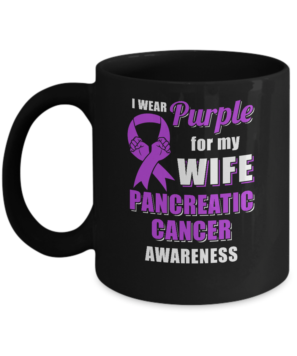 I Wear Purple For My Wife Pancreatic Cancer Husband Mug