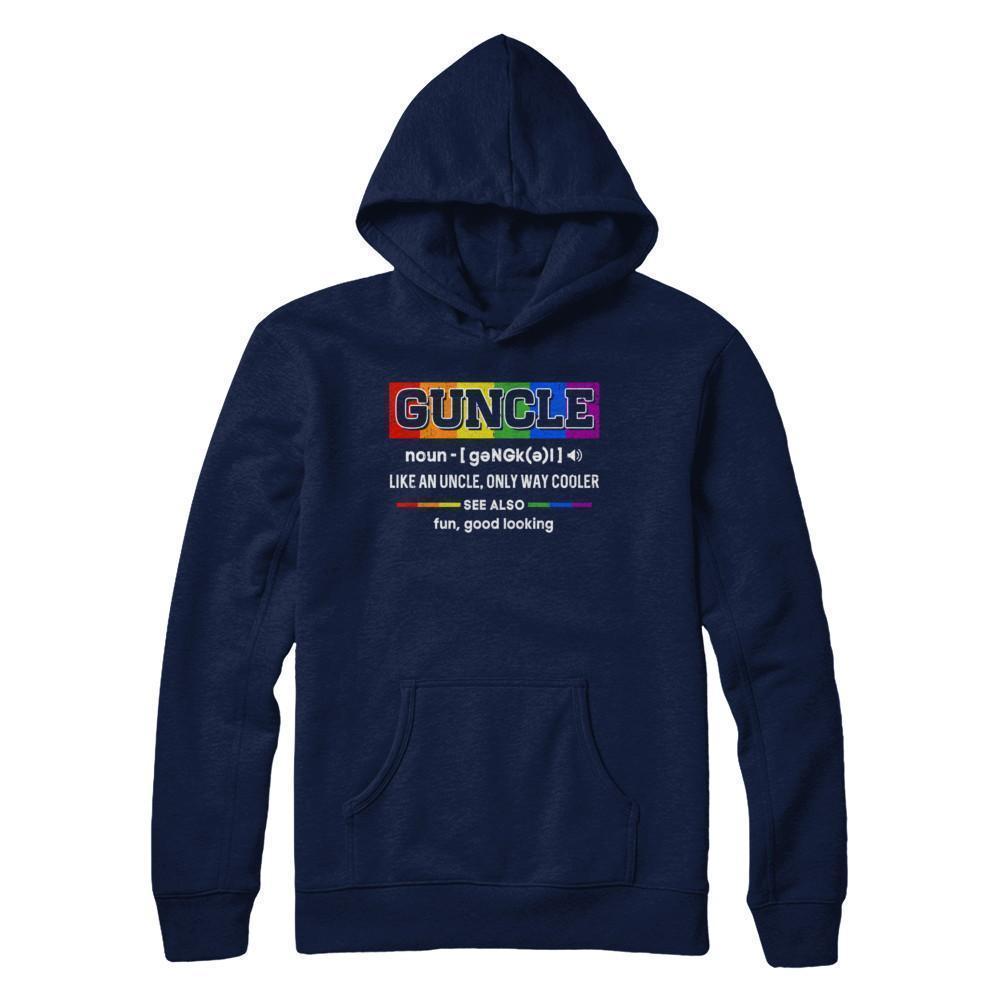 Guncle Gay Uncle Definition Lgbt Rainbow Pride-T-Shirt & Hoodie-Pullover Hoodie-Navy