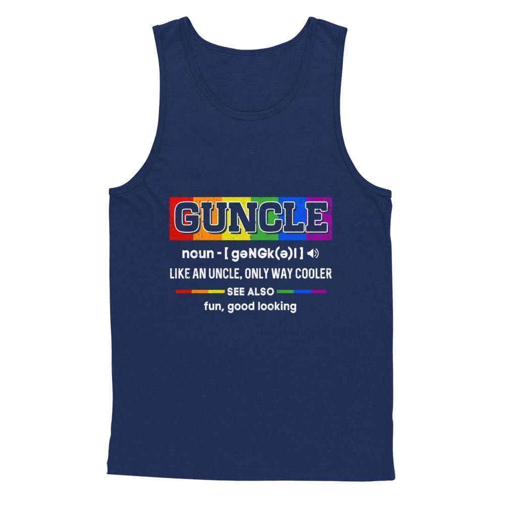 Guncle Gay Uncle Definition Lgbt Rainbow Pride-T-Shirt & Hoodie-Unisex Tank-Navy