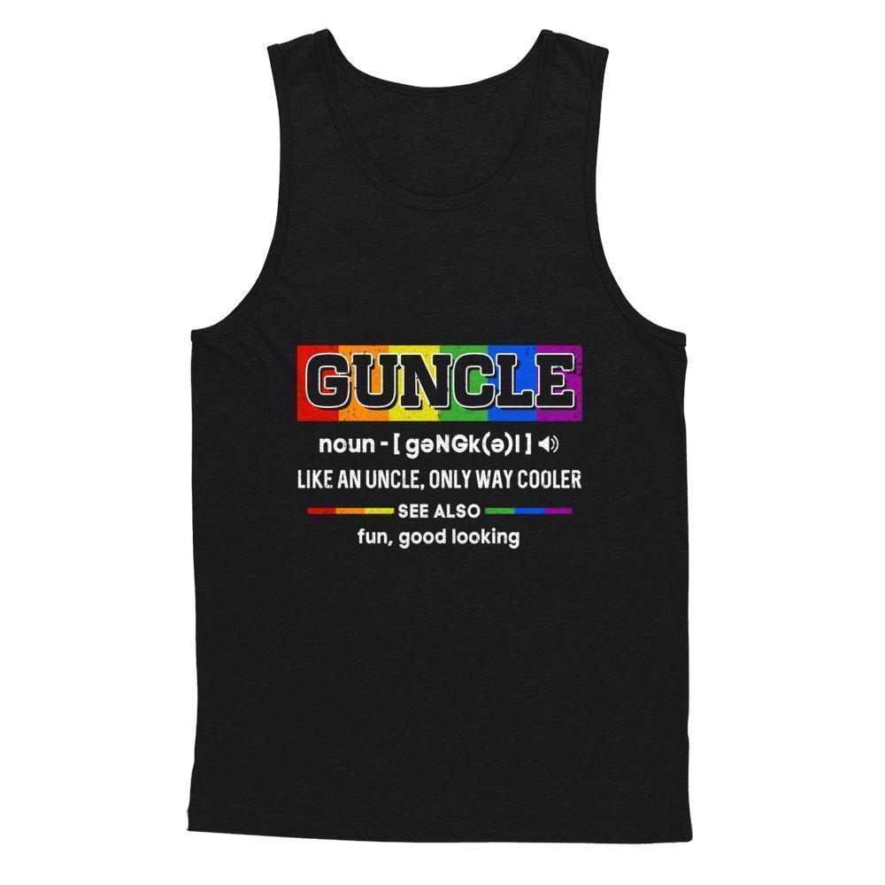 Guncle Gay Uncle Definition Lgbt Rainbow Pride-T-Shirt & Hoodie-Unisex Tank-Black
