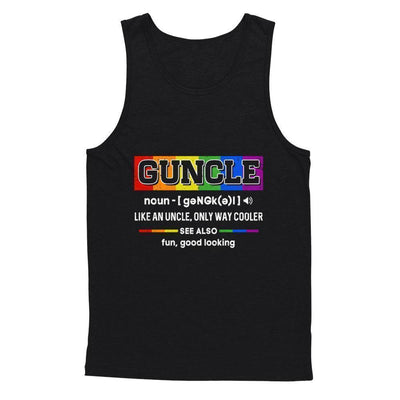 Guncle Gay Uncle Definition Lgbt Rainbow Pride-T-Shirt & Hoodie-Unisex Tank-Black