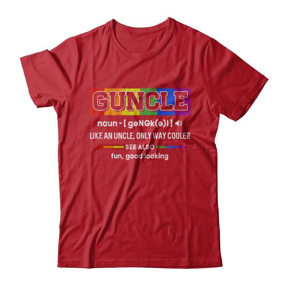 Guncle Gay Uncle Definition Lgbt Rainbow Pride-T-Shirt & Hoodie-Classic T-Shirt-Red