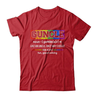Guncle Gay Uncle Definition Lgbt Rainbow Pride-T-Shirt & Hoodie-Classic T-Shirt-Red