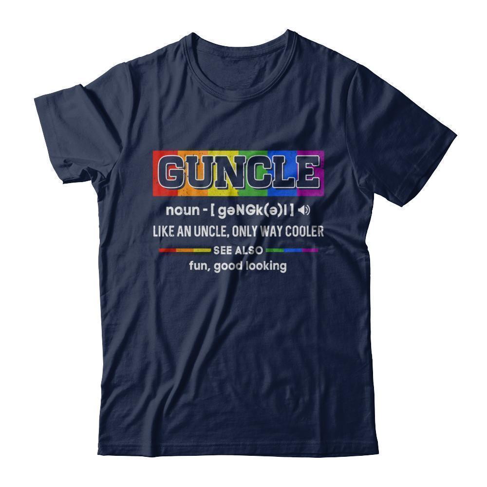 Guncle Gay Uncle Definition Lgbt Rainbow Pride-T-Shirt & Hoodie-Classic T-Shirt-Navy