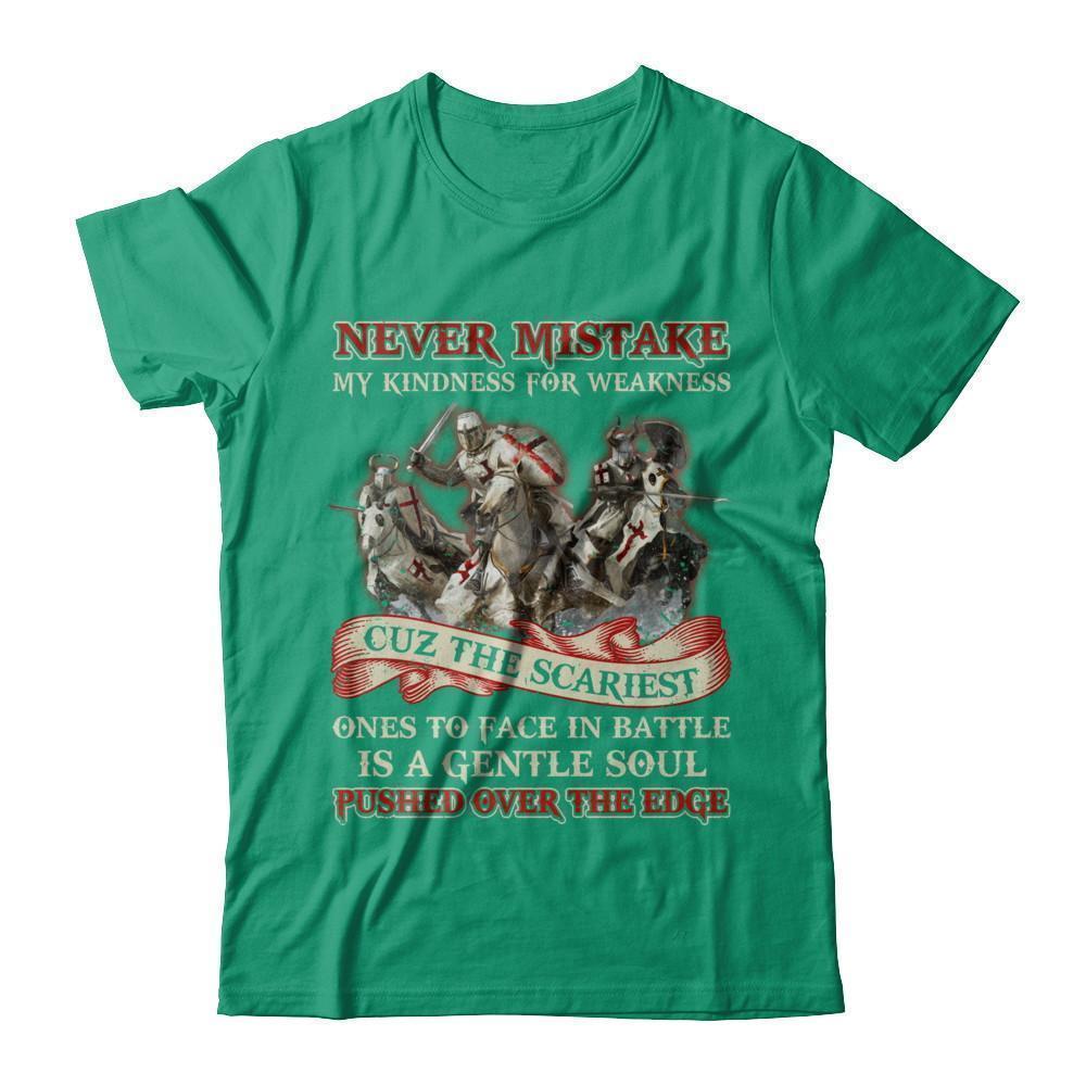 Knight Templar Never Mistake My Kindness For Weakness-T-Shirt & Hoodie-Classic T-Shirt-Kelly Green